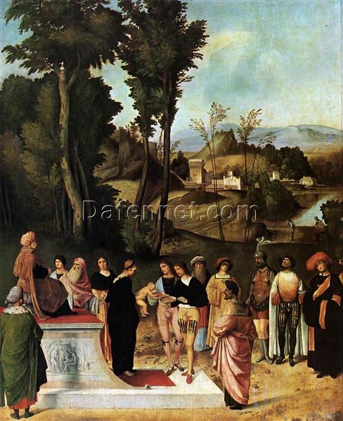 Collectible High Renaissance Gem: ‘Moses Undergoing Trial by Fire’ Replica by Giorgione (1502 – 1505) – Oil on Canvas from Dafen Village