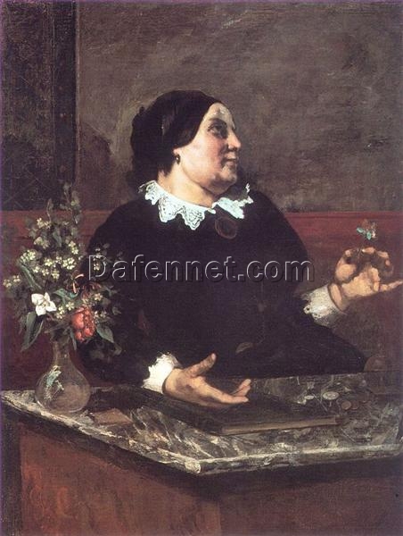 Gustave Courbet’s Timeless 1855 ‘Mother Gregoire’ Realist Portrait – Oil on Canvas Replica, Inspired by the Art Institute of Chicago’s Collection