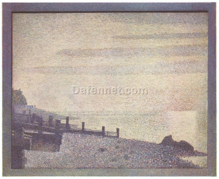 Custom-Made Oil on Canvas Painting Inspired by Georges Seurat’s ‘Mouth of the Seine at Honfleur, evening’ (Embouchure de la Seine à Honfleur, soir) – Unique Creations Tailored to Your Taste by Dafen Village Studios