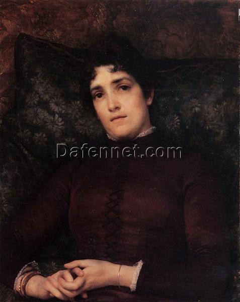 Hand – Painted Portrait Oil Painting on Canvas Inspired by Alma – Tadema’s Mrs Frank D. Millet – Direct from Dafen Village Studio