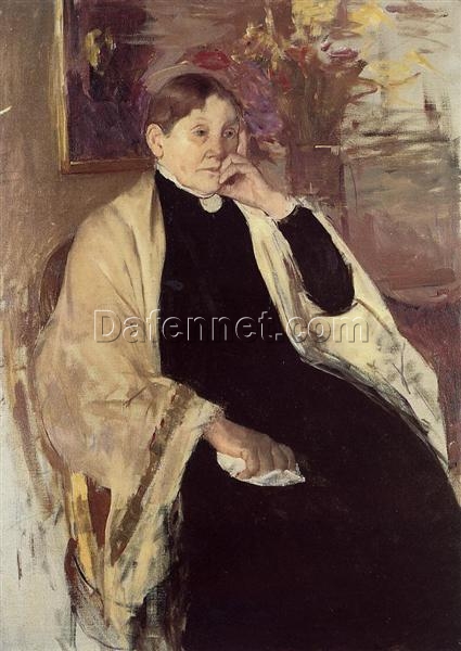 Exquisite Impressionist Oil Portrait Replica – ‘Mrs. Robert S. Cassatt (Katherine Kelson Johnston Cassatt)’ by Mary Cassatt (1889)