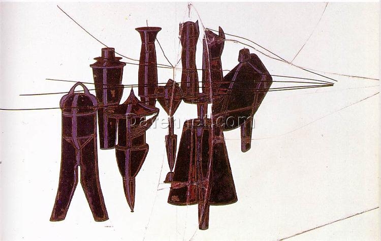 Exquisite Dafen Village Creation: ‘Nine malice moulds’ Inspired by Marcel Duchamp (c.1915) – Dada Figurative Oil on Glass