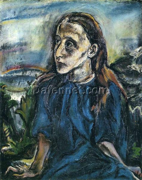 Authentic Expressionist Style Oil Painting – ‘Portrait of a Young Girl’ by Kokoschka – Dafen Village’s Exclusive Creation