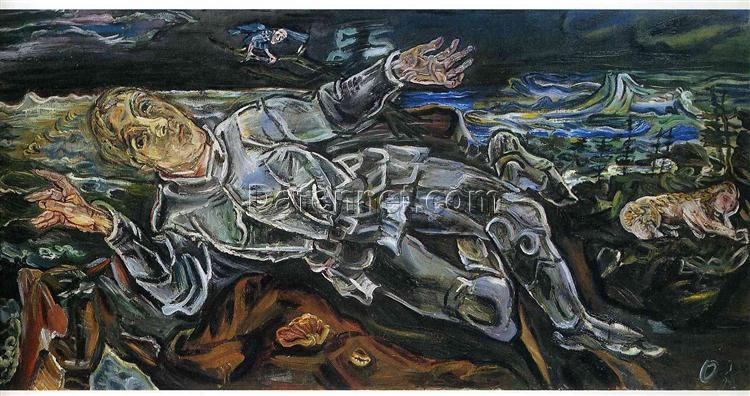 Exquisite Hand-Painted Oil Reproduction of Oskar Kokoschka’s ‘Knight Errant (Self-Portrait)’ – Dafen Village’s Homage to Expressionist Self-Expression