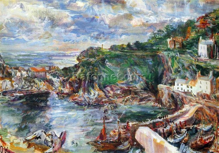 Authentic Expressionist Style Oil Painting – ‘Polperro II (Cornwall)’ by Oskar Kokoschka – Dafen Village’s Exclusive Creation