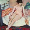 nude with a striped blanket 1922