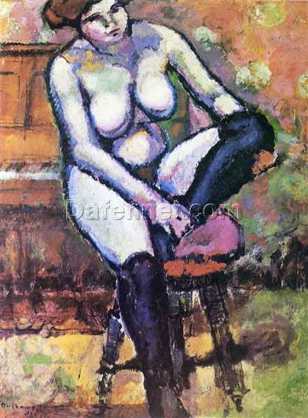 High – Quality Replica of Marcel Duchamp’s 1910 ‘Nude with black stockings’ – Fauvist Nude Oil Painting on Canvas by Dafen Village Studio