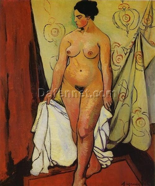 Exquisite Hand – Painted Oil – “Nude Woman with Drapery” Inspired by Valadon – Dafen Village’s Artistic Tribute