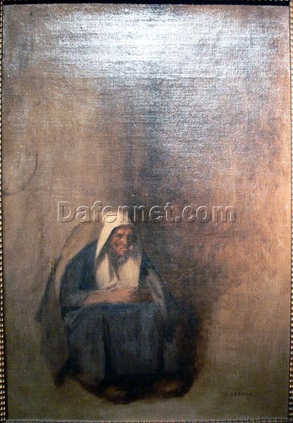 Authentic Hand-painted ‘Old Woman with a Pipe (sketch)’ INSPIRED BY Jean-Leon Gerome – Academicism Style Oil on Canvas from Dafen Village Studio for Art Enthusiasts and Sketch Lovers