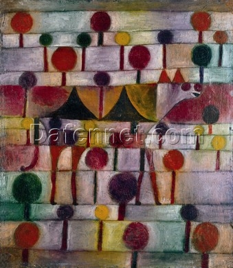 Product Title: “Unique Reproduction of Paul Klee’s ‘Kamel in rhythmischer Baumlandschaft klein’ – Expressionist Landscape Inspired, Handmade in Dafen Village