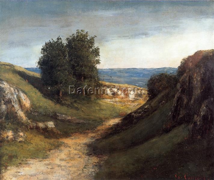 Custom-Made Oil on Canvas Painting Inspired by Gustave Courbet’s ‘Paysage Guyere’ (1874 – 1876) – Unique Creations Tailored to Your Taste by Dafen Village Studios