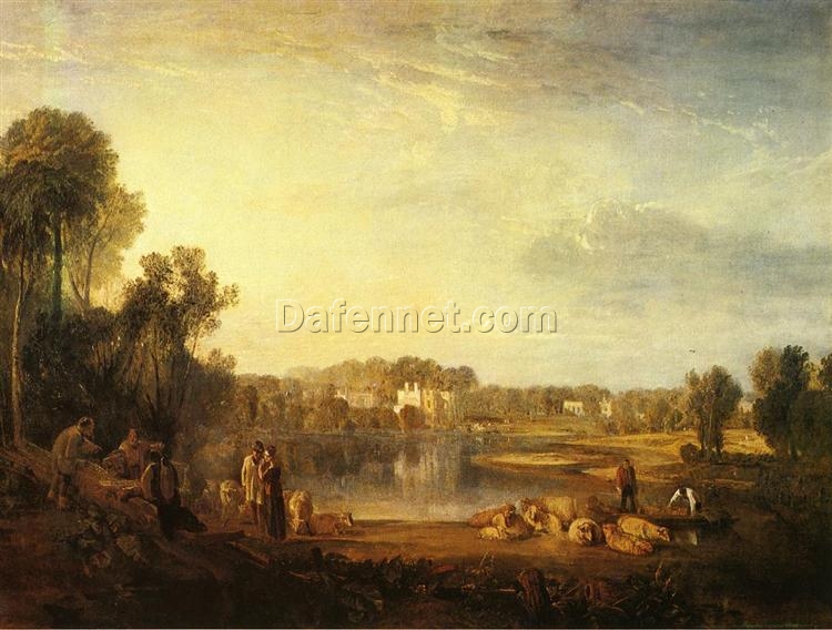 Exquisite Romantic Landscape: ‘Pope’s Villa, at Twickenham’ by J.M.W. Turner (1808) – A Private Collection Masterpiece