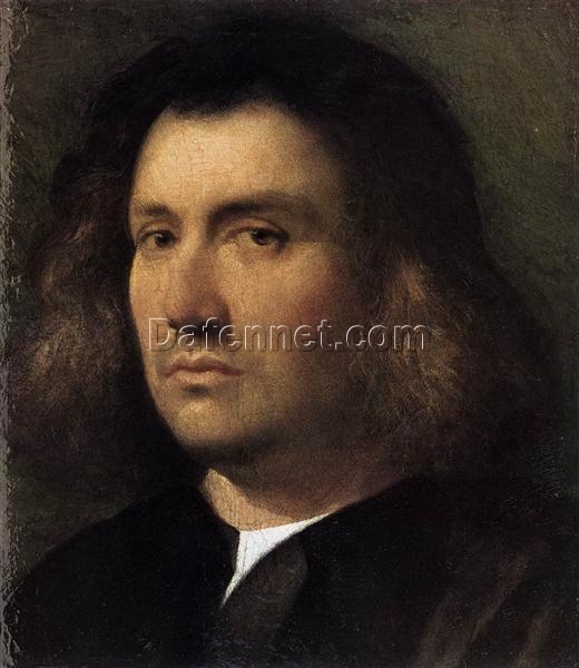 Authentic – Looking Reproduction of Giorgione’s ‘Portrait of a Man (Terris)’ – Handmade High Renaissance Portrait Oil on Panel by Dafen Village Artisans