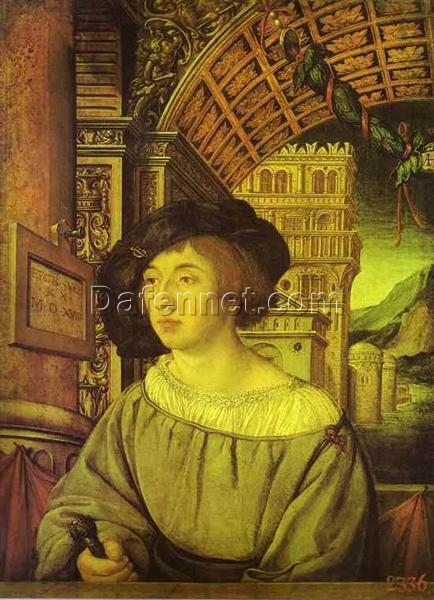 High-quality Replica ‘Portrait of a Young Man’ INSPIRED BY Hans Holbein the Younger – Northern Renaissance Oil, Wood & Tempera Painting from Dafen Village for Home and Office Decorators