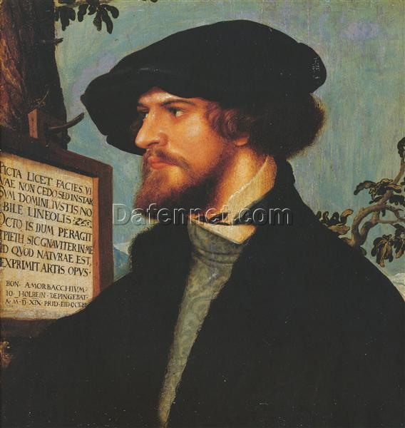 High – Quality ‘Portrait of Bonifacius Amerbach’ – themed Northern Renaissance Style Oil Painting on Wood – Dafen Village Artists’ Creation