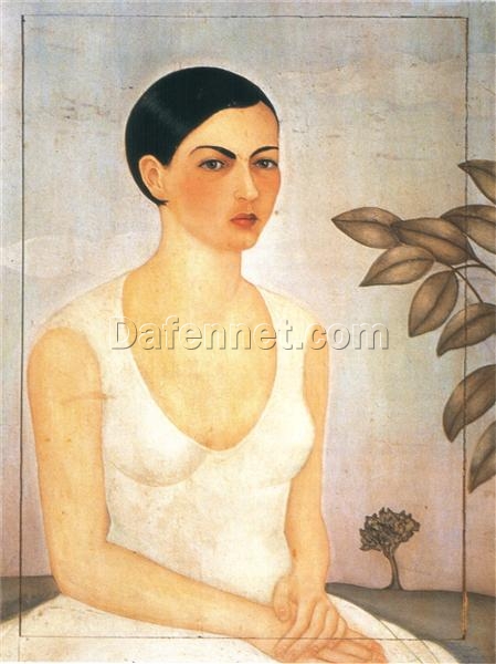 Custom Oil Painting Inspired by Frida Kahlo’s Portrait of Cristina My Sister – Hand-Painted Naïve Art Reproduction from DaFen Village Studio | Mexican Fine Art for Home, Office, and Gallery Décor