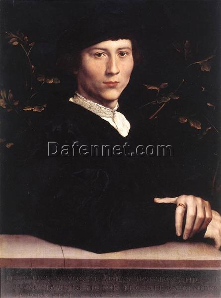 High-quality ‘Portrait of Derich Born’ Inspired Oil Painting on Wood – Northern Renaissance Aesthetic by Dafen Village Studio