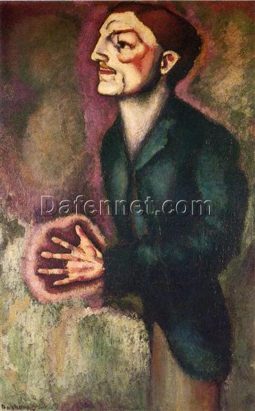 High – Quality Replica of Marcel Duchamp’s 1910 ‘Portrait of Dr. Dumouchel’ – Post – Impressionist Portrait Oil Painting on Canvas by Dafen Village Studio