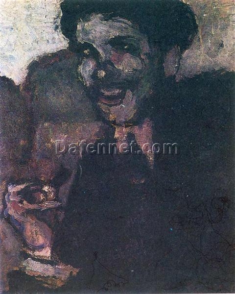 Exquisite Dafen Village Creation: ‘Portrait of Dr. Ferdinand Tribout’ Inspired by Marcel Duchamp (1910) – Post – Impressionist Portrait Oil on Cardboard