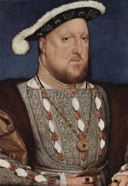 Captivating ‘Portrait of Henry VIII, King of England’ Inspired Portrait Oil Painting – Hand – painted in Dafen Village Studio, Emulating Hans Holbein the Younger’s c.1535 Northern Renaissance Style