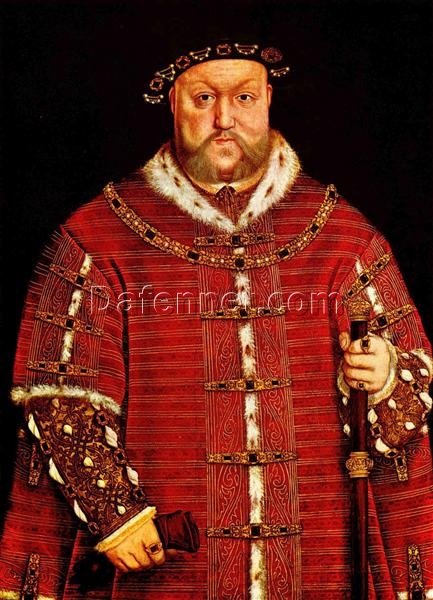 Exquisite ‘Portrait of Henry VIII’ INSPIRED BY Hans Holbein the Younger – Hand-painted Oil on Panel from Dafen Village for Art Enthusiasts