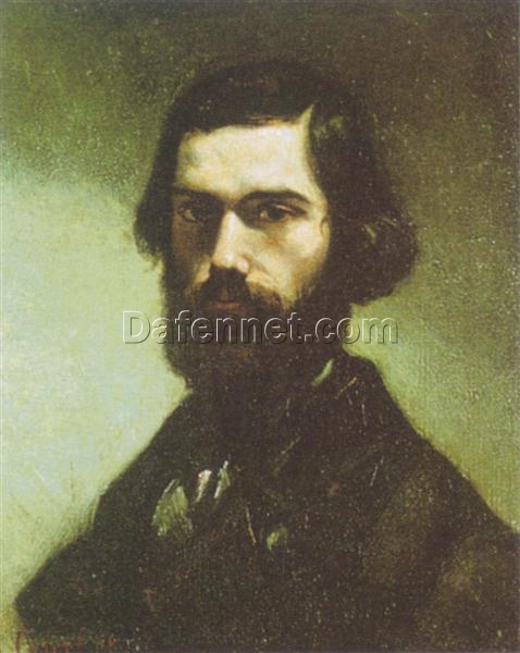 Authentically Rendered 1855 – 1865 ‘Portrait of Jules Valles’ by Gustave Courbet – Realist Oil Canvas Portrait, 27.2×22.1 cm, Capturing the Spirit of the Musée de la Vie Romantique Original, Perfect for Art Collectors and Art Historians