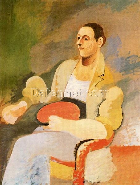 Unique Hand-Painted Interpretation of Arshile Gorky’s 1926 – 1929 ‘Portrait of Master Bill’ in Post-Impressionist Style on Oil Canvas for Private Art Collections and Interior Design Projects