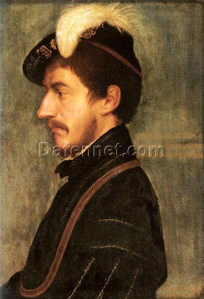 Exquisite ‘Portrait of Sir Nicholas Poyntz’ INSPIRED BY Hans Holbein the Younger – Hand – painted Oil on Panel from Dafen Village for History and Art Lovers