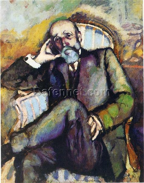 Authentic – Looking Reproduction of Marcel Duchamp’s ‘Portrait of the artist’s father’ – Handmade Fauvist Portrait Oil Painting on Canvas by Dafen Village Artisans