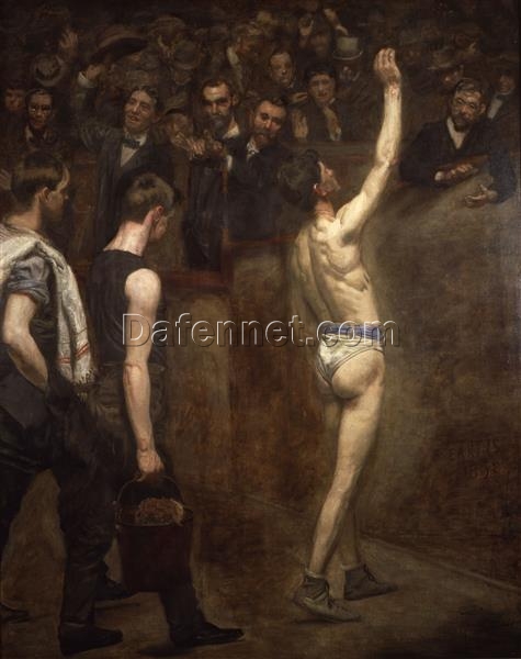 Dafen Village Inspired Reproduction of Thomas Eakins’ “Salutat” (1898) – High-Quality Realist Genre Painting Oil on Canvas for Sale, Great for Art Collections and Interior Designers Seeking Authoritative Artworks