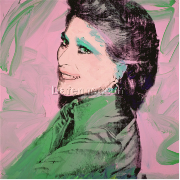 Authentic-looking Pop Art Portrait Oil Painting – Inspired by Andy Warhol’s ‘Nan Kempner’ (1973), Handmade in Dafen Village for Interior Decor