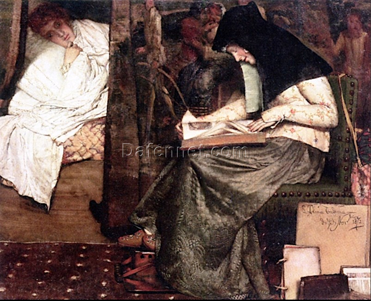 Customizable Oil on Panel Inspired by Alma-Tadema’s “The Nurse” – Handmade in Dafen Village