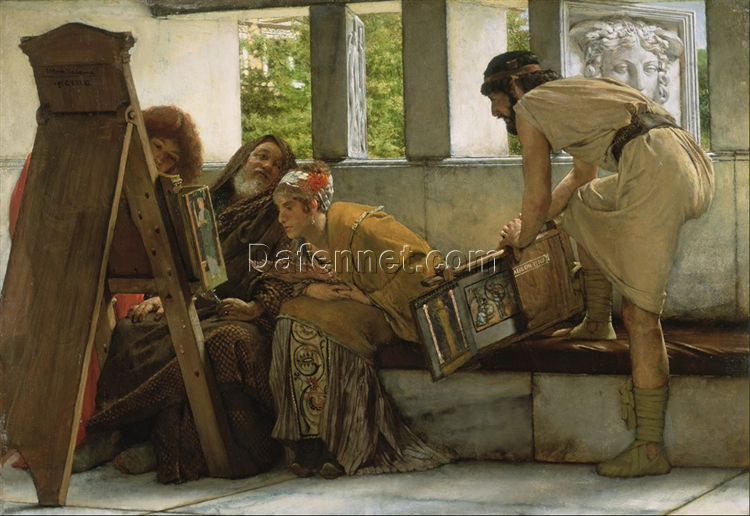 Customizable Oil on Panel Inspired by Alma-Tadema’s “A Roman Studio” (Antistius Labeon: AD 75) – Handmade in Dafen Village