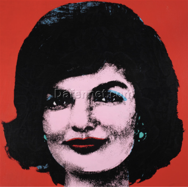 Highly Detailed ‘Red Jackie’ Style Pop Art Portrait Oil Painting Replica – After Andy Warhol’s 1964 Original, from Dafen Village Artisans