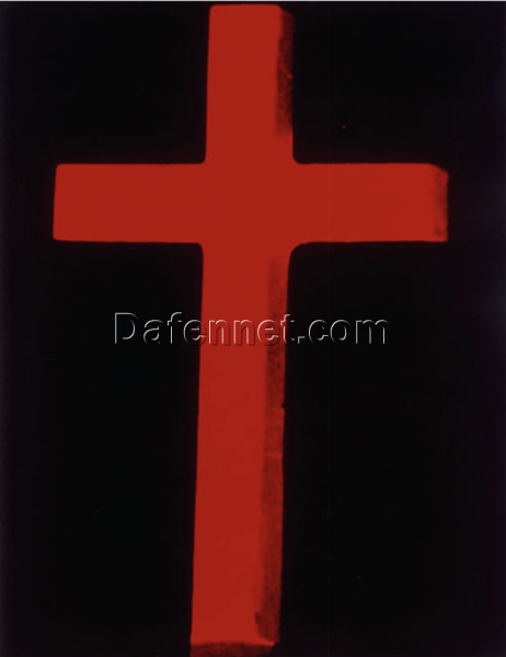 Customizable Andy Warhol Style ‘Cross’ 1981 – 1982 Pop Art Religious Painting on Linen