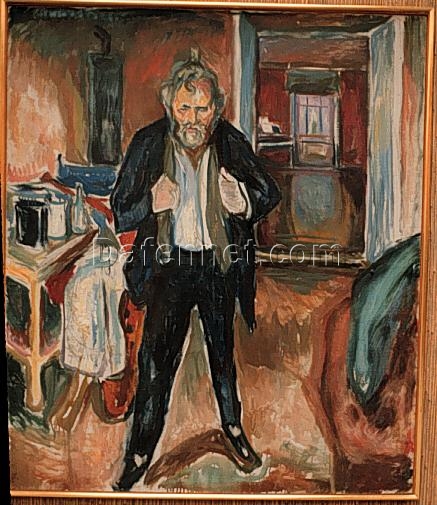 High-quality ‘Self-Portrait (in distress)’ Expressionist Inspired Oil Painting by Edvard Munch – Direct from Dafen Village Studios for Art Aficionados