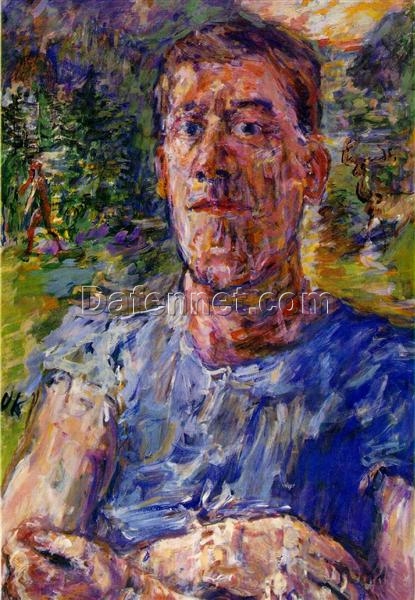 Authentic Expressionist Style Oil Painting – ‘Self-portrait of a ‘Degenerate Artist” by Oskar Kokoschka – Dafen Village’s Exclusive Creation