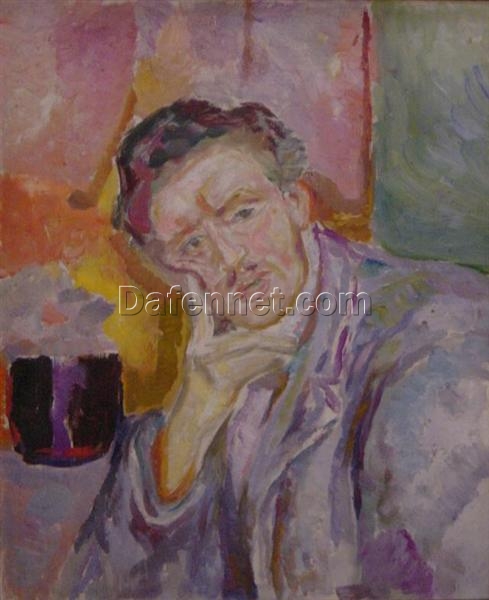 High-quality ‘Self-Portrait with Hand under Cheek’ Expressionist Inspired Oil Painting by Edvard Munch – Direct from Dafen Village Studios for Art Aficionados