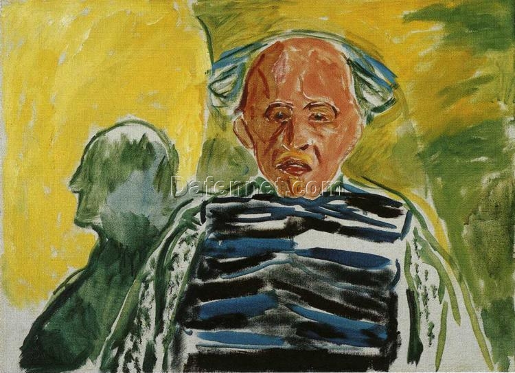 Expressionist ‘Self-Portrait with Striped Pullover’ Inspired Oil Painting Replica – Hand-painted by Dafen Village’s Talented Artists for Intimate Artistic Displays