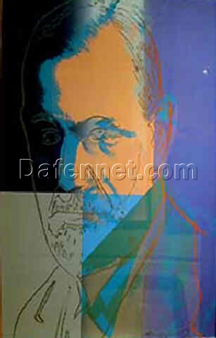 Authentic Andy Warhol Inspired ‘Sigmund Freud’ 1980 Pop Art Portrait Print