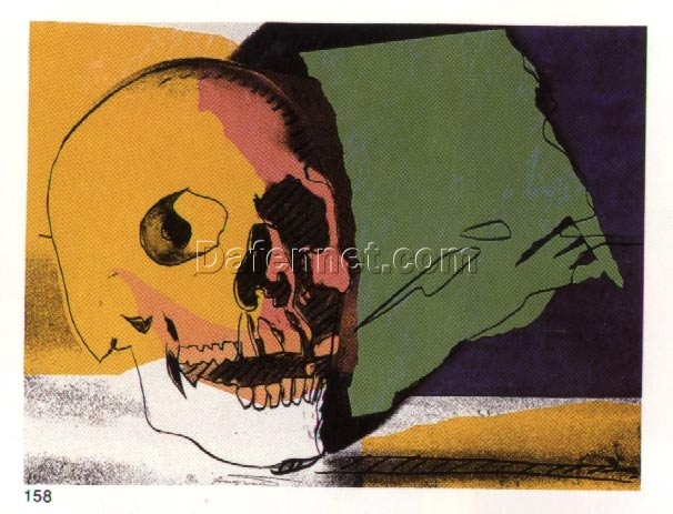 Authentic-looking Pop Art Vanitas Oil Painting – After Andy Warhol’s ‘Skull’ (1976), Handmade in Dafen Village