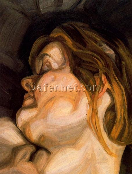 Custom – Made “Sleeping Head” Inspired Expressionist Portrait Oil Painting by Dafen Village Experts – Tailored to Your Preferences