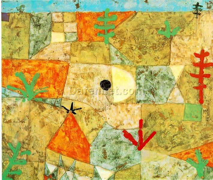 Customizable Hand-Painted “Southern gardens” by Paul Klee (1921) in Expressionist Style from Dafen Village – Ideal for Art Collectors and Design Enthusiasts in [Your Region]