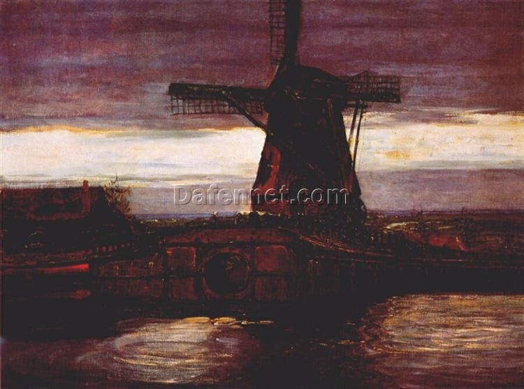 High – Quality Replica of Piet Mondrian’s “Stammer Mill with Streaked Sky” Inspired by Impressionist Landscape – Ideal for Art Enthusiasts in [Your Region]