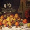 still life apples pears and flowers on a table saint pelagie 1871.jpgLarge