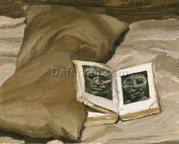 Authentic Reproduction of Lucian Freud’s ‘Still – Life with a Book’ (1991 – 1992) – Expressionist Still – Life Oil Painting