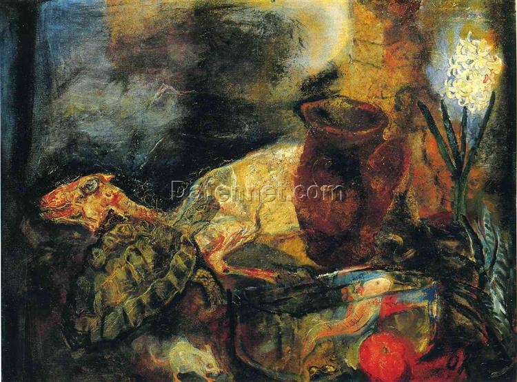 Unique Hand – Painted Oil Inspired by Kokoschka’s ‘Still life with a slaughtered lamb’ – Dafen Village’s Expressionist Gem