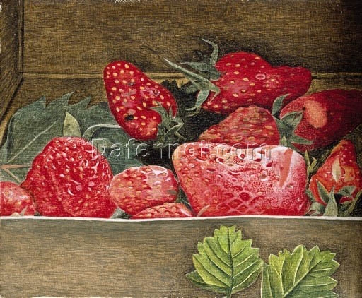 Hand – Painted “Strawberries” Inspired Expressionist Still Life Oil Painting by Dafen Village Studios – A Delight for Art Enthusiasts