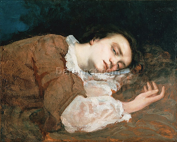 Authentically Rendered 1856 ‘Study for Les Demoiselles des bords de la Seine’ by Gustave Courbet – Realist Oil Canvas Portrait, 64.6×81.2 cm, Capturing the Spirit of the National Gallery of Australia Original, Perfect for Art Lovers’ Gifts