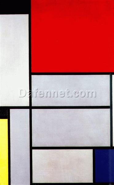 Exquisite Hand-Painted Oil on Canvas INSPIRED BY Mondrian’s “Tableau I” (1921) – Dafen Village Artistry at Its Best